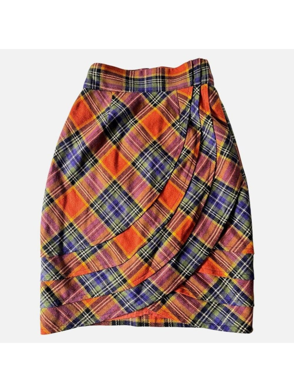 Anthropologie Plenty by Tracy Reese Easy Keeper Plaid Tulip Skirt 2 Preppy Retro - Picture 3 of 11